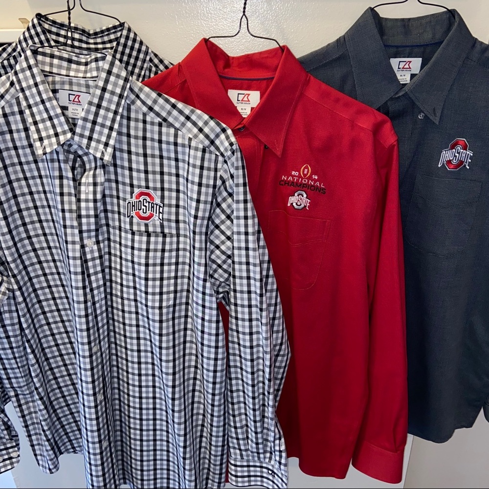 LOT of 4 Ohio State OSU Dress Button Up Shirts M